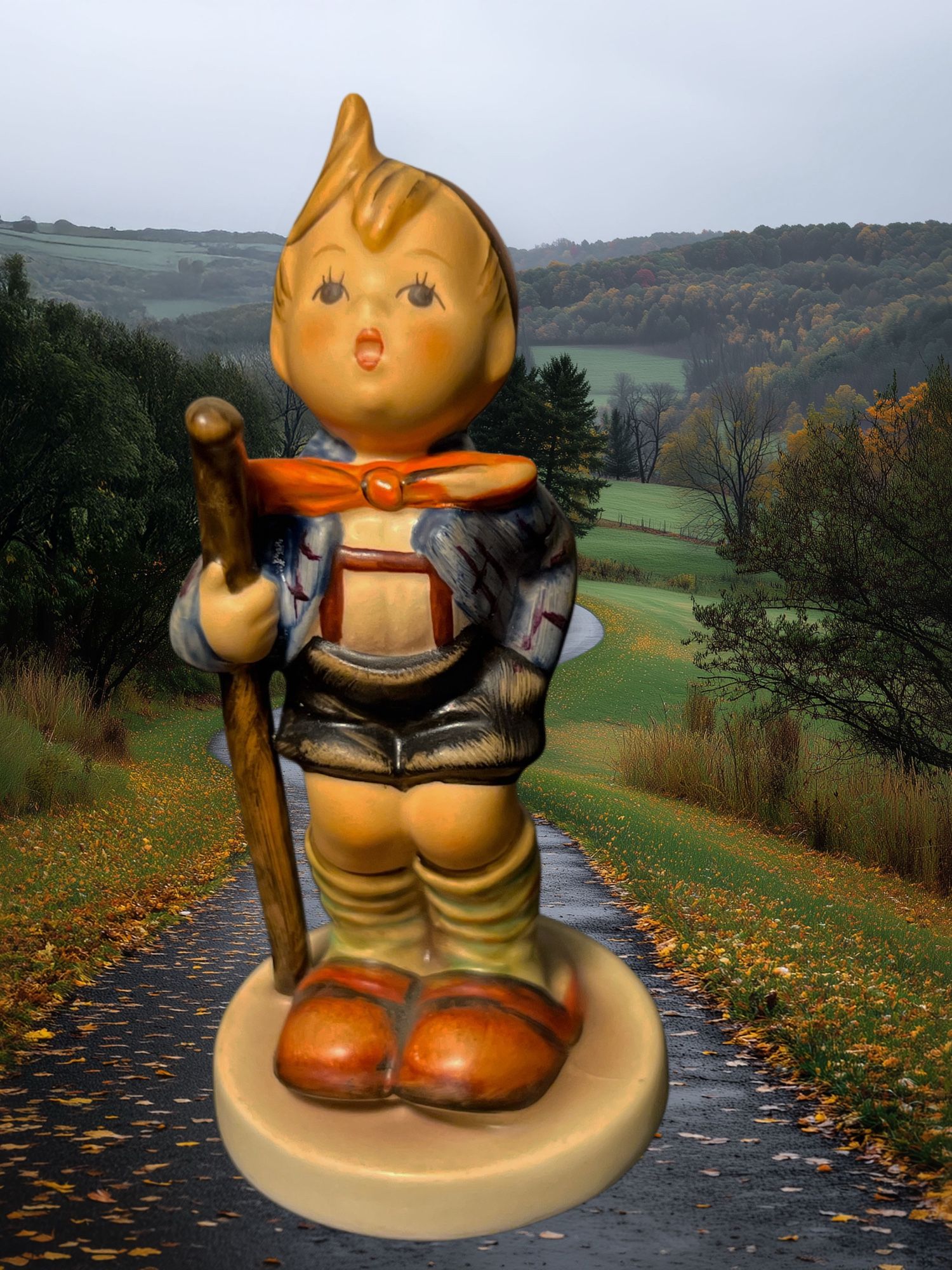 Hummel Goebel W. Germany 1970s TMK-5 Little Hiker Figurine HUM 16/2, 4”