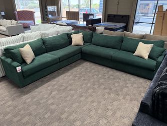 Forest green comfy sectional (marked way down!)