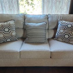 Queen Sleeper Sofa W/pillows Dante Almond And Lierre Maize  By Lane Home Furnishing 