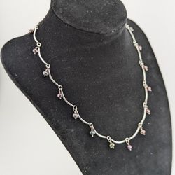 Carolee Vintage Sterling Silver 925 Fresh Water Black Pearl Necklace 16"