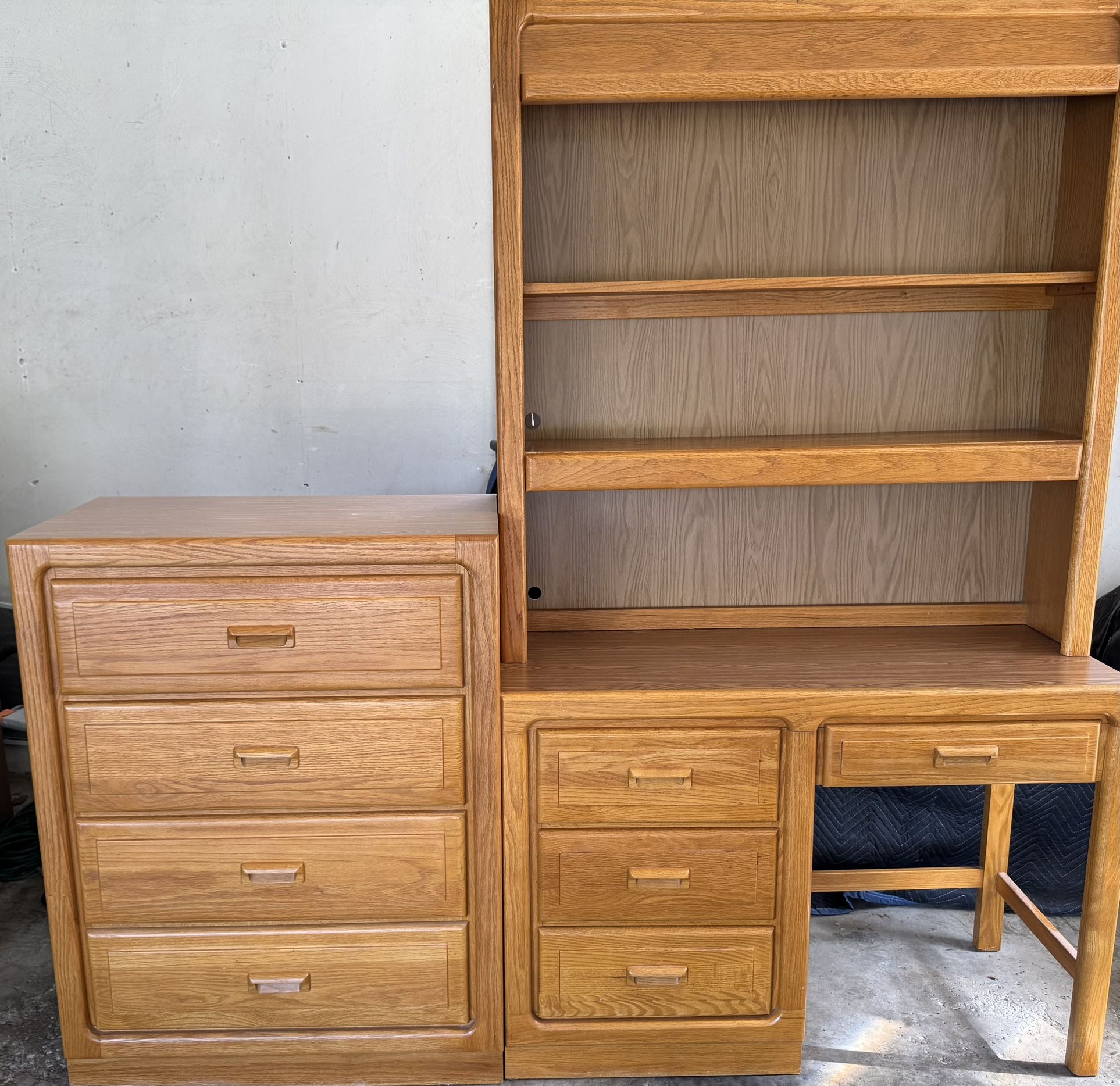Dresser, Desk And Hutch