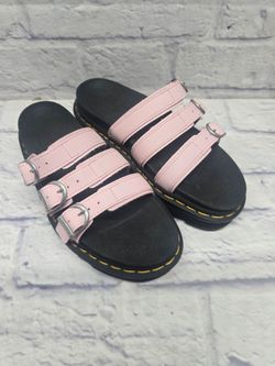 Dr Martens Blaire Slide Pink Hydro Leather Sandals Women's Size 7