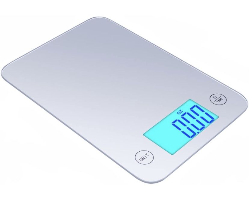 New BalanceFrom High Accuracy Touch Multifunction Digital Kitchen Scale with Extra Large Backlight Display (Silver) 