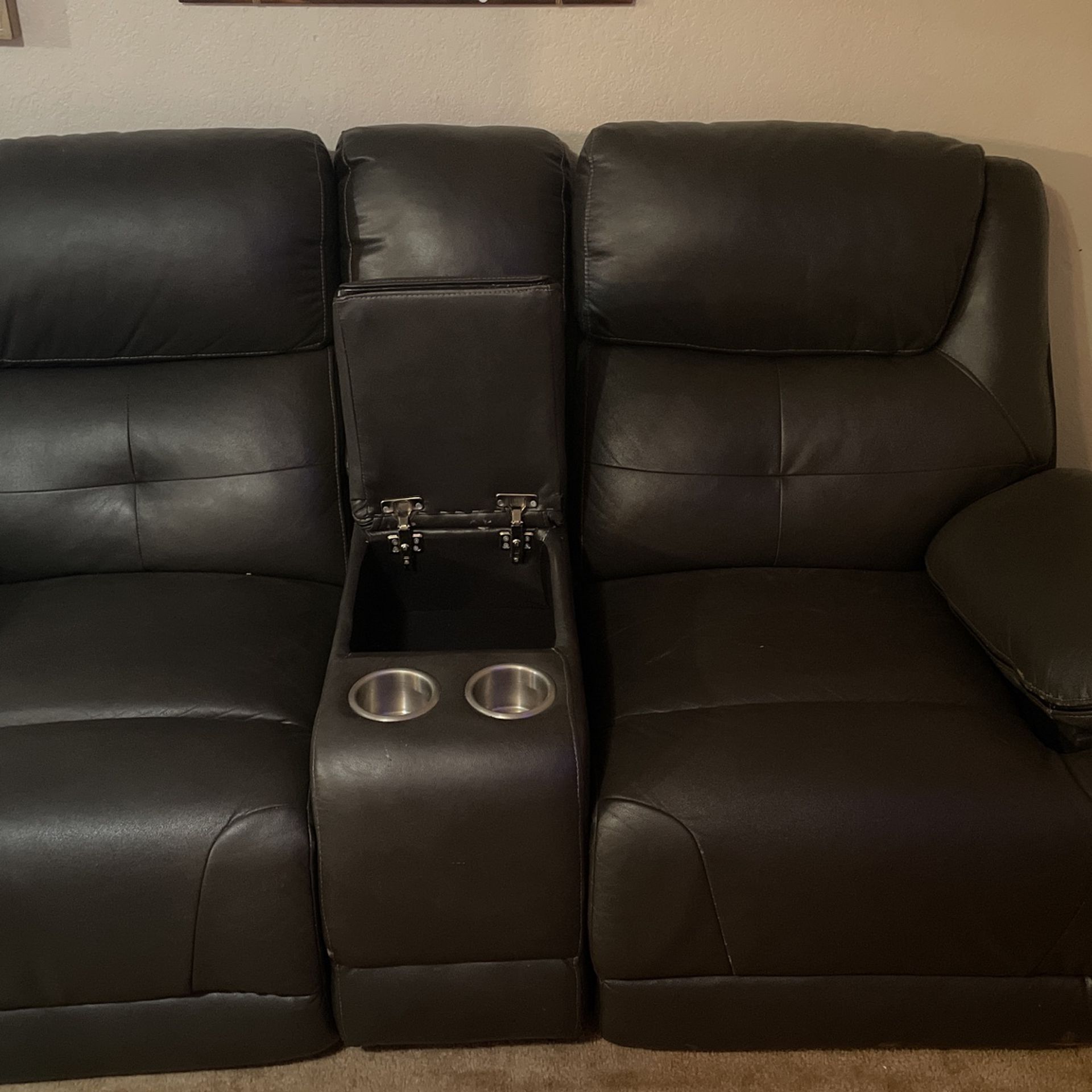 Practically New Leather Couches . 