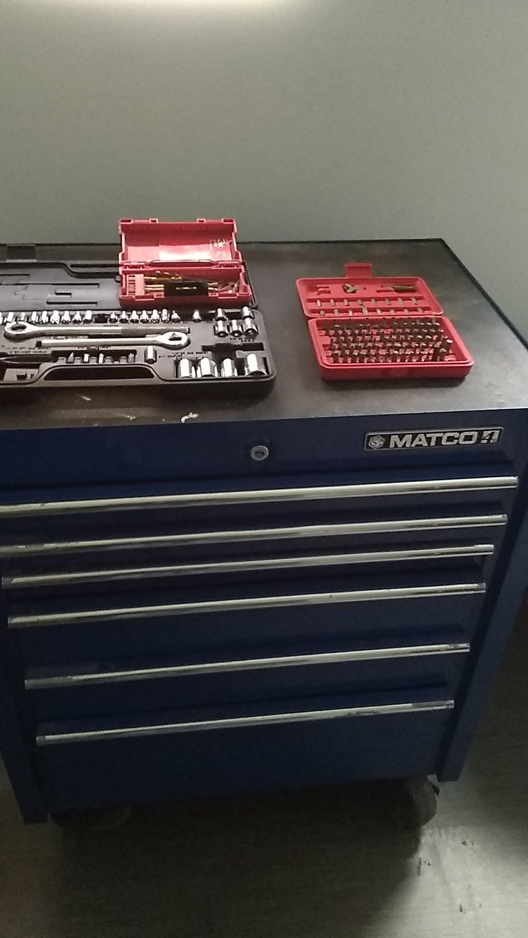 Matco 4 tool box with some tools