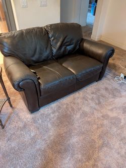 Leather loveseat