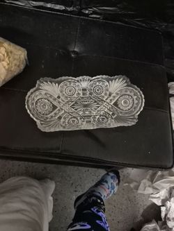 vintage American Brilliant Period (ABP) cut glass relish dish