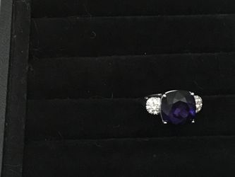 925 Amethyst And CZ Ring