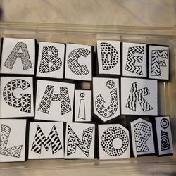 Rubber Stamp Designed Alphabet Set