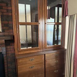 2 Wall Unit Set Drawers And Curio
