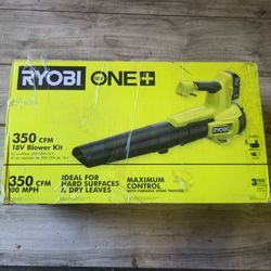 RYOBI ONE+ 18V 100 MPH 350 CFM Variable Speed Jet Fan Leaf Blower with 4.0 Ah Battery