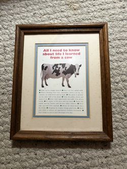 Framed Cow Wall Art