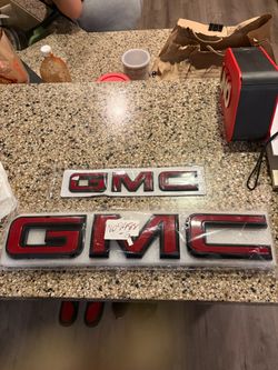 GMC Emblem Badge Set Red and Black