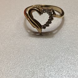 Ring Real 14 K Gold With Diamonds 8 