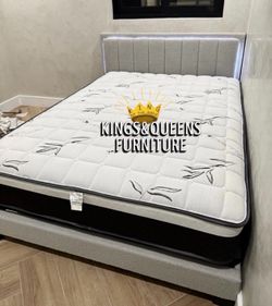 Queen size bed frame with mattress included