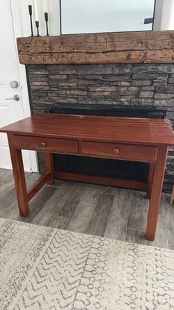 Wood Desk with Two Drawers