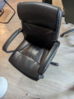 Black leather office chair