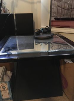 Black glass end tables (2)