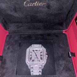 iced out cartier watch