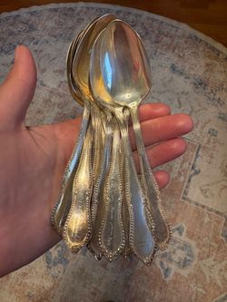 Set of 12 teaspoons Silverplate antique