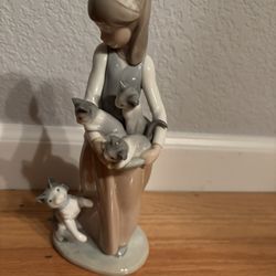 Lladro Girl With Cats 1309