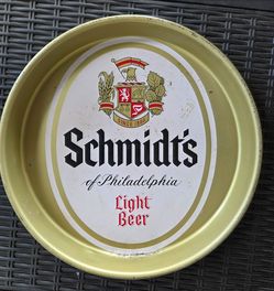 VINTAGE SCHMIDT ' S OF PHILADELPHIA LIGHT BEER 🍺 13 - INCH METAL SERVING TRAY