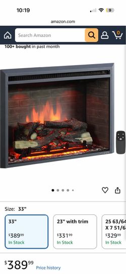 PuraFlame Western Electric Fireplace Insert with Fire Crackling Sound, 750/1500W, NEW