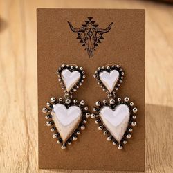 Vintage Style Heart Earrings 