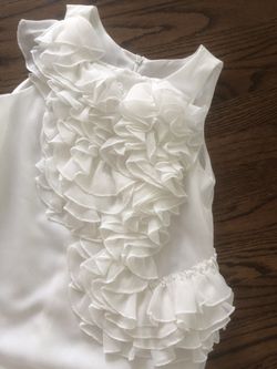 Girl’s dresses (2) white and cream size 14