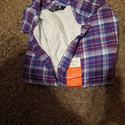 Ladies Purple Riders By Lee Lined For Warmth Long Sleeve Shirt Size L-$8.00