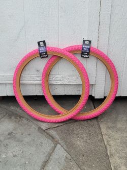 NEW Bicycle Bmx Tires 20x1.75 Pink Gunwall