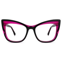 Cadenza Butterfly Black Hot Pink Acetate Eyeglasses Frames Clear Lenses