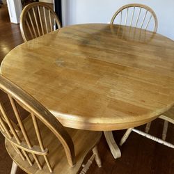 Wooden Table With 4 Chairs 