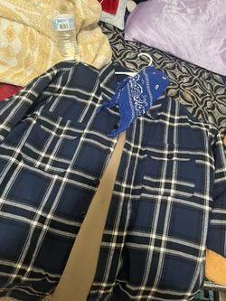 Shaka wear flannel jacket and essentials sweater