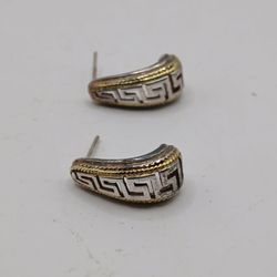 Sterling Silver, gold plated Earrings, 925