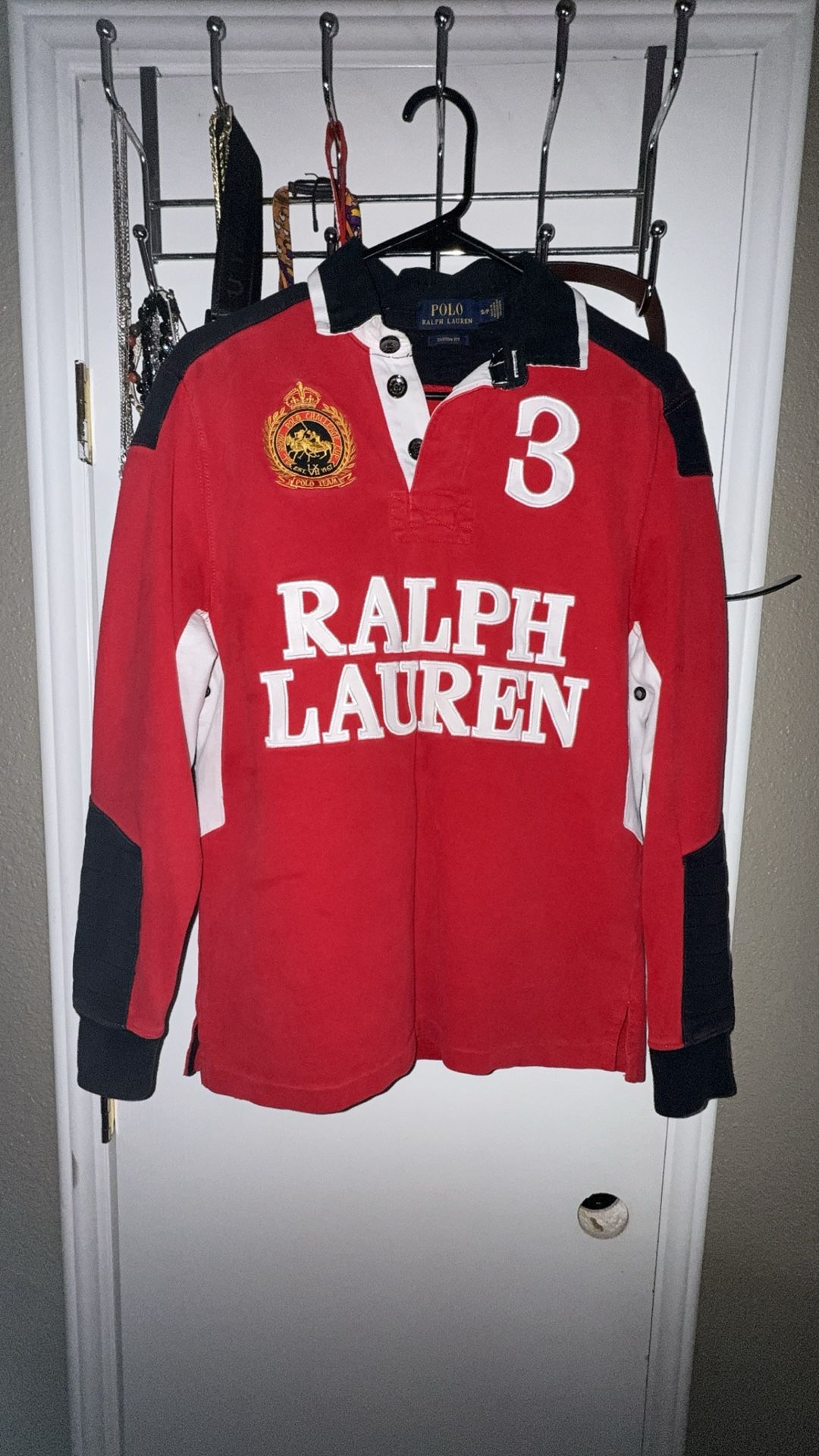 Red Collared Long Sleeve Ralph Lauren Shirt