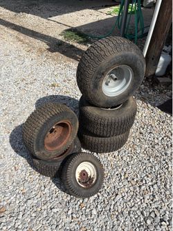 Lawn mower tires and wheels