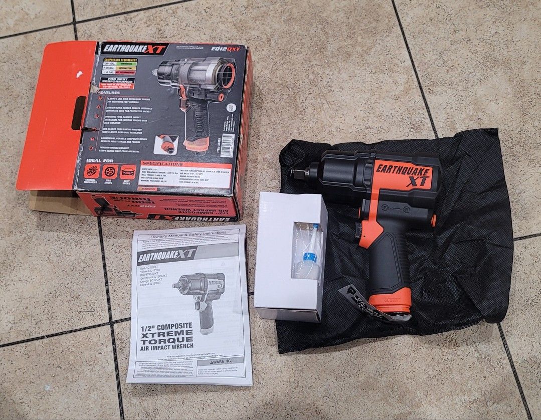 Earthquake XT EQ12OXT 1/2" Composite Air Impact Wrench Orange 