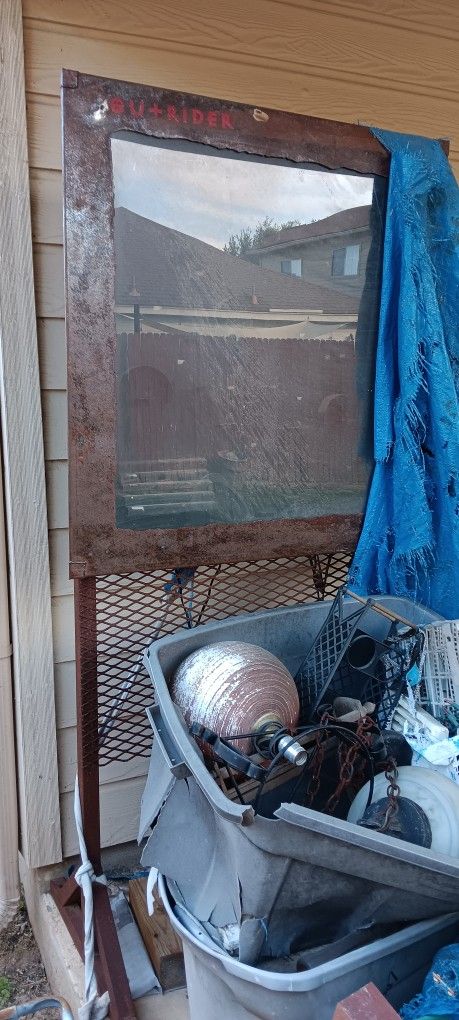 Antique Metal Western Display Glass Door