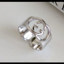Solid Sterling Silver Monogram  Open Ring