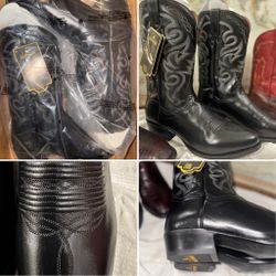 New Dan Post 13EW Milwaukee Black Leather Embroidered Western Boots DP2110R