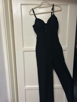 Black Romper/ Jumpsuit with lace top -small