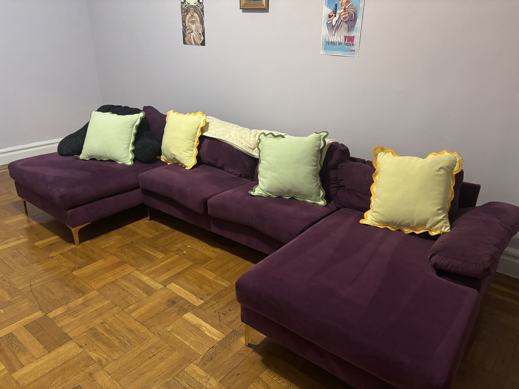 Purple Sectional Couch