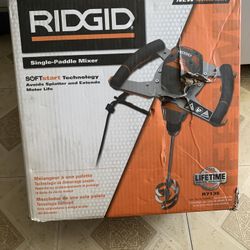 RIDGID Single-Paddle Mixer Concrete Drywall Paint
