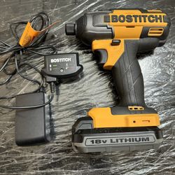 Bostitch 1/4" Hex Chuck Impact Driver Kit w 18V Battery and Charger.