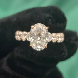 VVS D MOISSANITE RING OVAL CUT STONE PURE ROSEGOLD