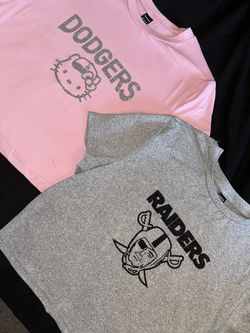 Glitter Dodger Hello Kitty Crop Top , Raiders Glitter Crop Top