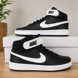Nike Court Borough Mid 2 – Black/White (Size 5Y) – NEW