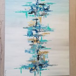 Blue Gold and Silver Wall decoration 