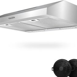 Open Box 600 CFM Range Hood 30 inch, Under Cabinet Range Hood for Duct/Ductless Convertible